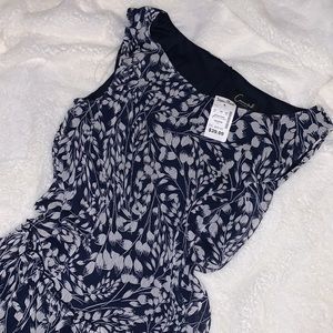 Connected Apparel Navy Floral Midi Dress - Women | Color: Blue